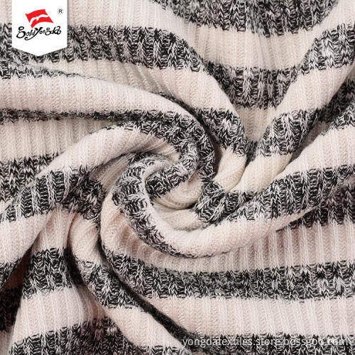 Stripe Design 2x2 Rib Spandex Poly Knit Fabric